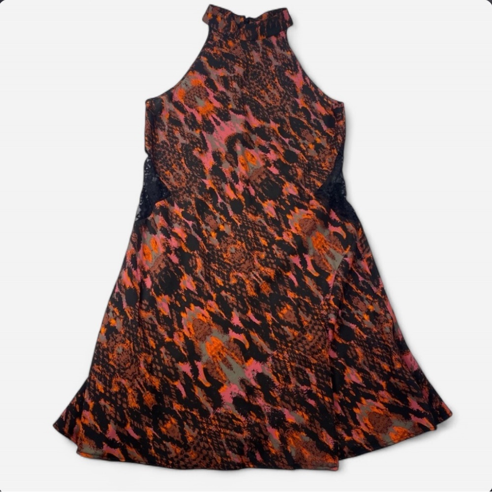 Guess By Marciano Women’s Snake Print Halter Dress Black and Red Size Medium